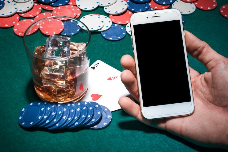 Ilustrasi pengguna menggunakan aplikasi mobile untuk mengakses bonus di hkg99